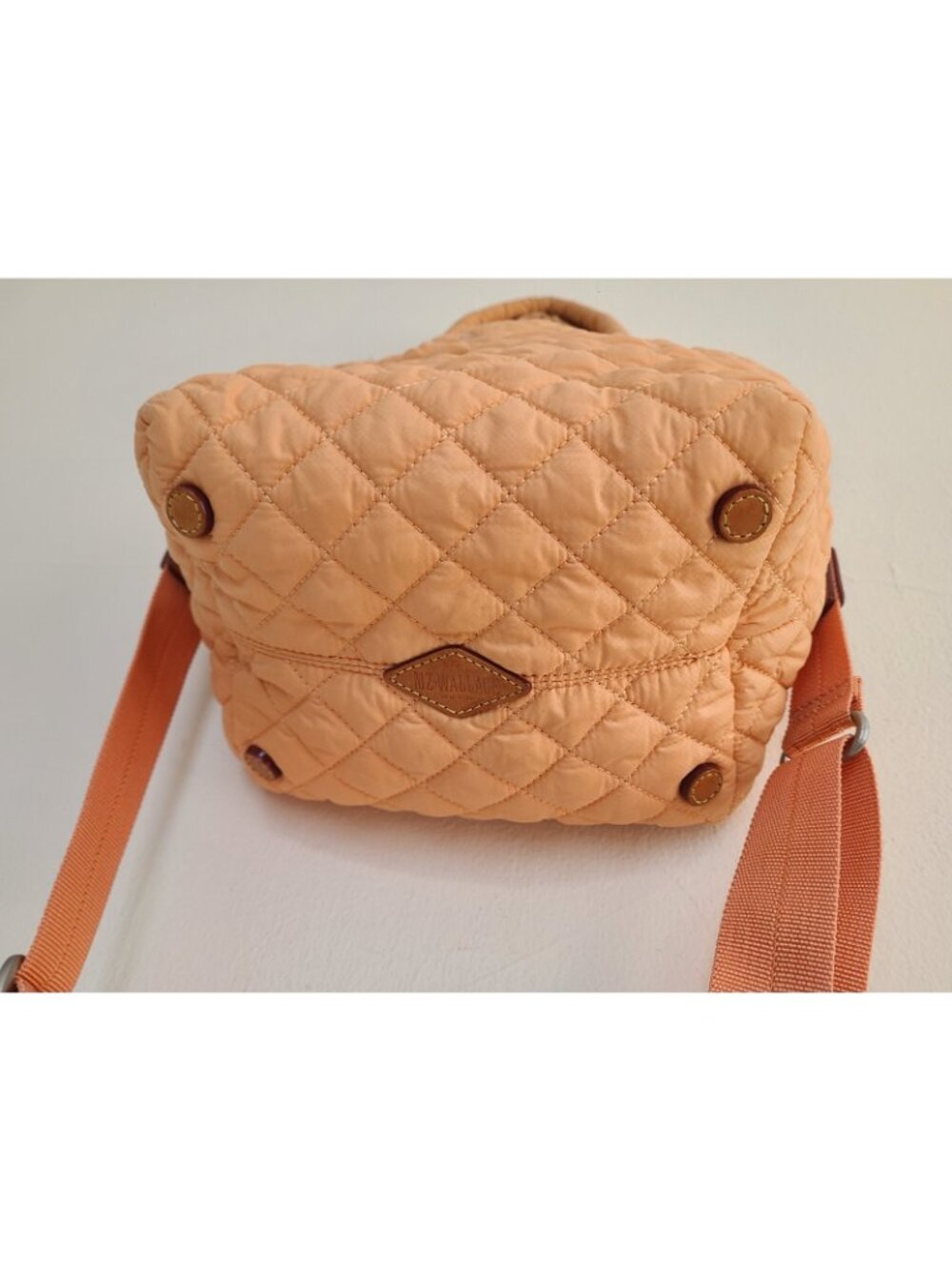 MZ Wallace Mini Metro Tote Deluxe Bag Peach Orange - Picture 3 of 9